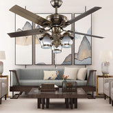 Zipper Switch Vintage Metal Fan Light - Clowas